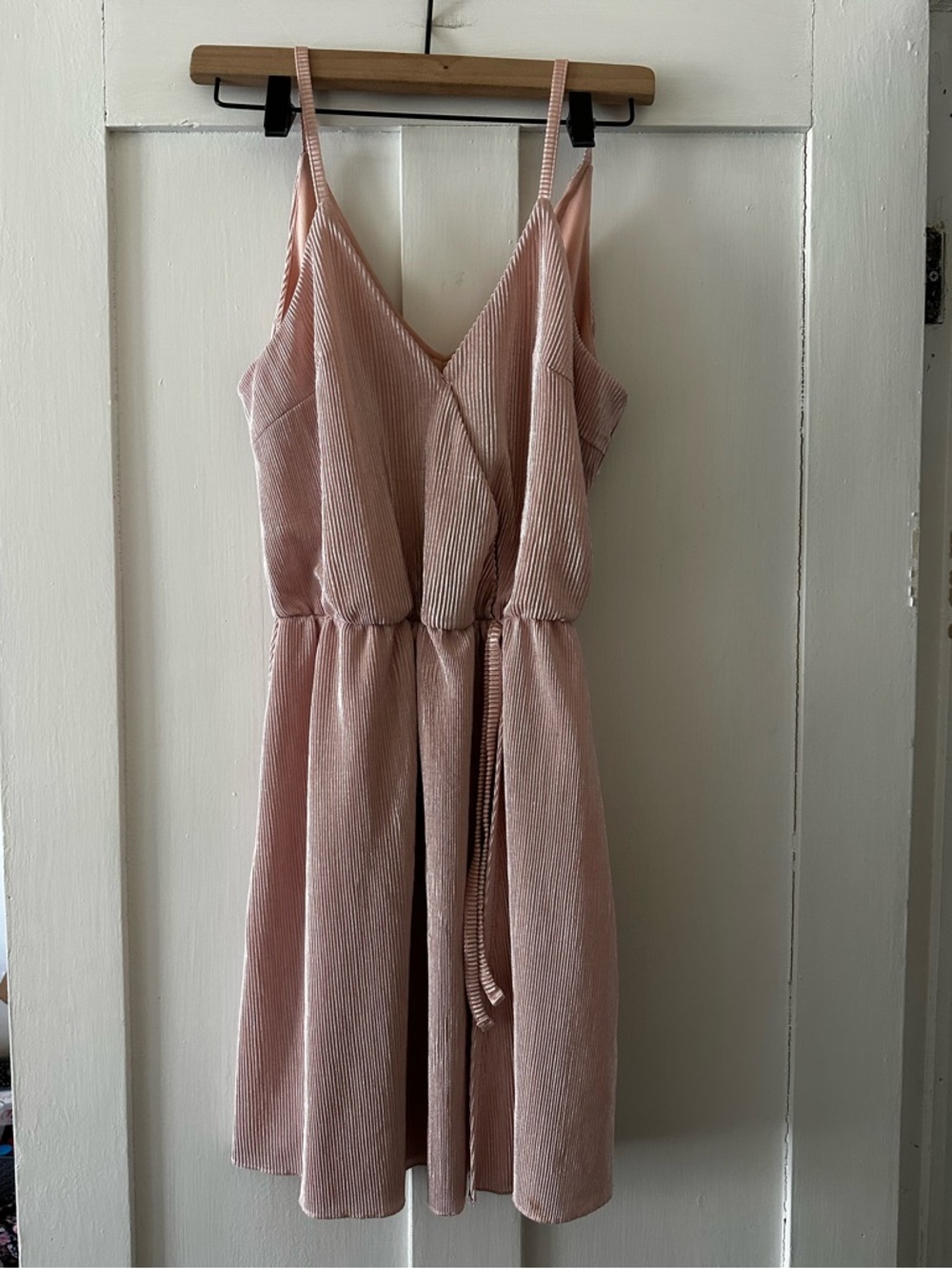 Ultra Flirt Blush Pink Mini Dress with Tie Waist